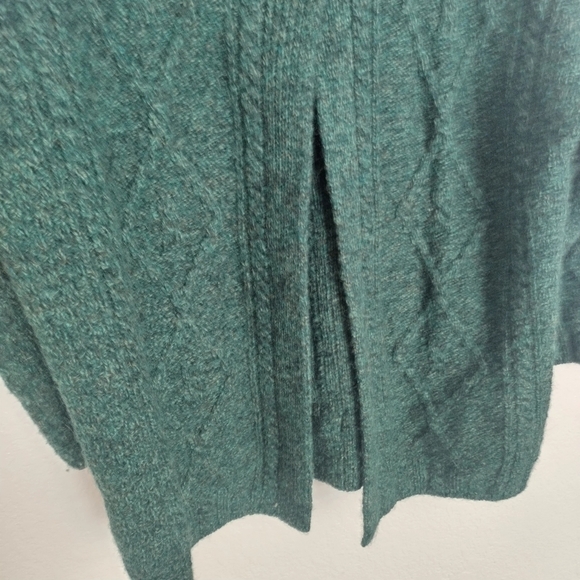 CarraigDonn Womens Knit Long Sweater Cardigan Cable Button Green Ireland Sz Xl - Picture 2 of 9